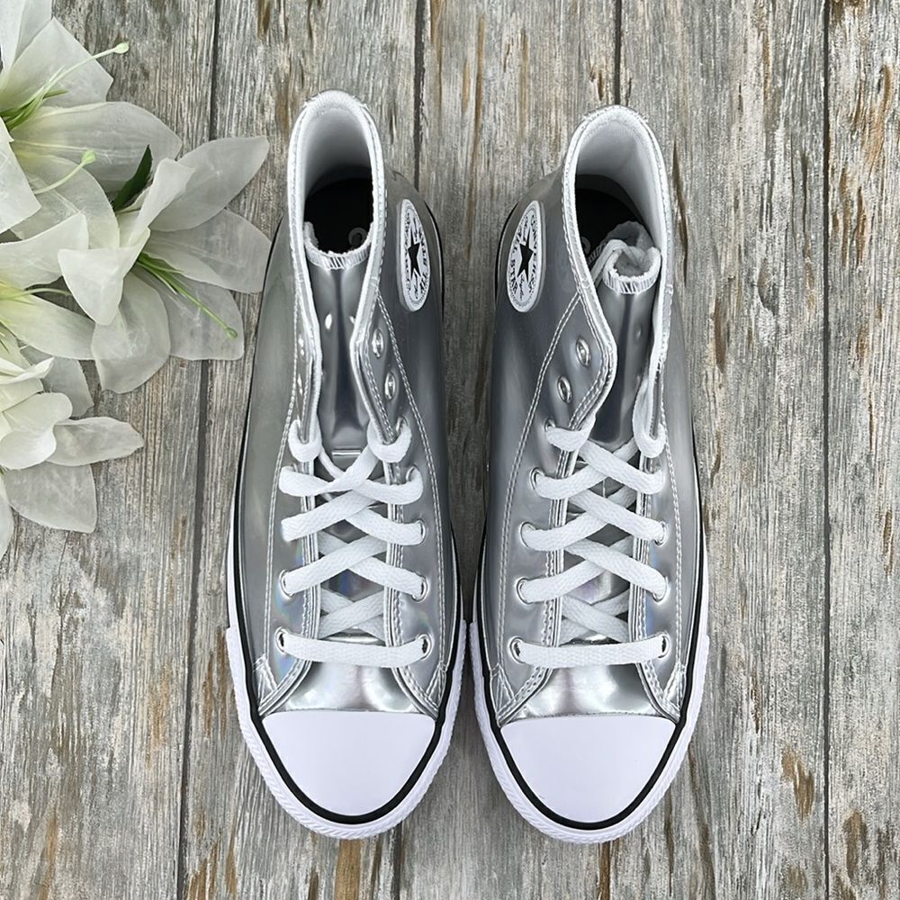 Converse Chuck Taylor All Star Metallic Hightop Sneakers Shoes Size 8 - Picture 3 of 17
